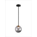 Fantasia TSURU pendant lamp matte black/bronze, ash grey glass, 1x G9 LED included, 150 mm diameter, 2700K warm white