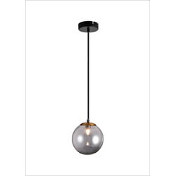 Fantasia TSURU hanglamp zwart/brons met grijs glas