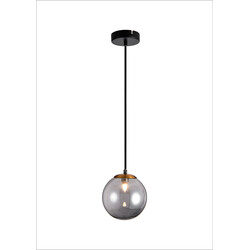Fantasia TSURU lámpara colgante negra/bronce con vidrio gris, LED G9