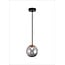 Fantasia Lámpara colgante Tsuru negro/bronce, pantalla de vidrio gris ceniza, G9 LED 2,5W 2700K, regulable, Ø150 mm