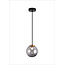 Fantasia TSURU hanglamp mat zwart/brons, asgrijs glas, 1x G9 LED incl., diameter 150 mm, 2700K warm wit