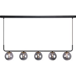 Fantasia Hasselt hanglamp 5x G9 LED, mat zwart/brons, dimbaar