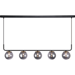 Fantasia Hasselt pendant 5x G9 LED, matt black/bronze, dimmable