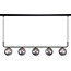 Fantasia Hasselt Pendelleuchte mit 5x G9 LED (inklusive), mattschwarz und bronze mit aschgrauem Glas, dimmbar