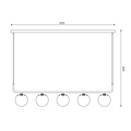 Fantasia Hasselt hanglamp met 5x G9 LED (inbegrepen), mat zwart en brons met as grijs glas, dimbaar