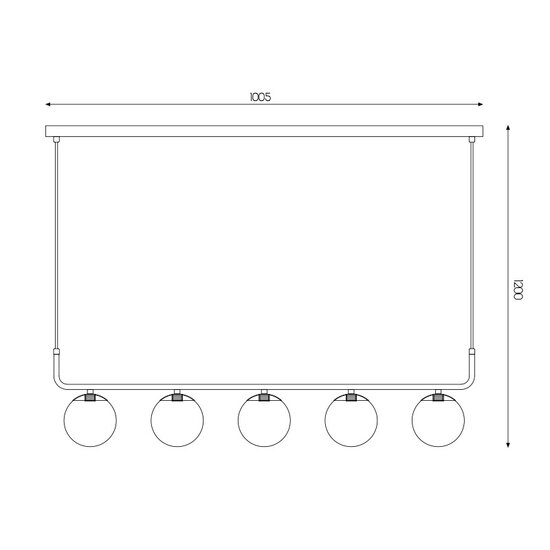 Fantasia Hasselt hanglamp met 5x G9 LED (inbegrepen), mat zwart en brons met as grijs glas, dimbaar