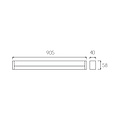 Fantasia Martino industrial LED wall light in black aluminium - 18W, 1306 lumen, 3000K warm white, IP20, 905 mm long