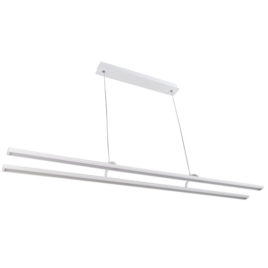 Fantasia Lino LED hanglamp, 2x24W / 3290lm, 3000K warm wit, dimbaar, wit aluminium, IP20