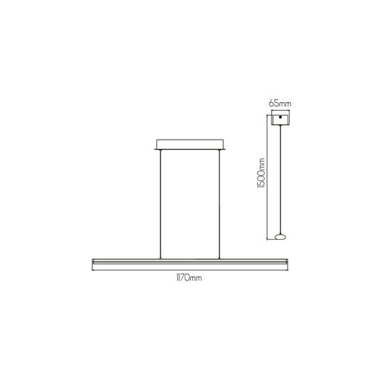 Fantasia Lino schwarze LED-Pendelleuchte, 24 Watt, 1970 Lumen, 3000K warmweißes Licht, Aluminium, IP20