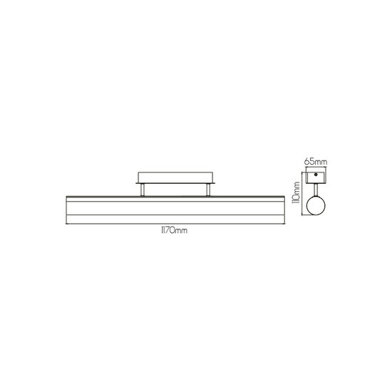 Fantasia Fantasia Rory black aluminium LED wall light, 117 cm, 24W, 2535 lumen, 3000K warm white, IP20, energy class F