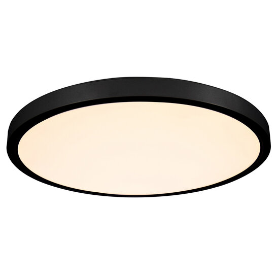 Fantasia Oxus ronde plafondlamp zwart kunststof, 30W LED, diameter 300mm, 2700K warm wit