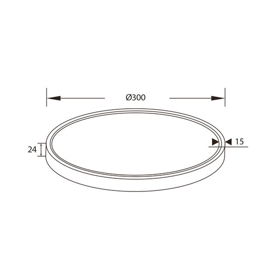 Fantasia Oxus plafonnier rond noir en plastique, 30W LED, diametre 300mm, 2700K blanc chaud