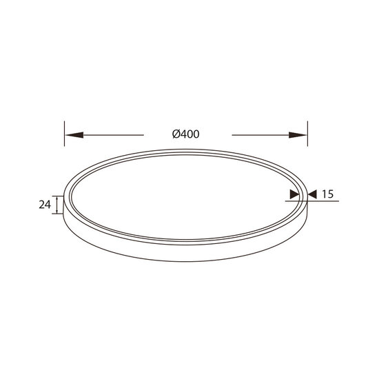 Fantasia Oxus ronde plafondlamp zwart kunststof, 40W LED, diameter 400mm, 2700K warm wit