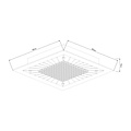 Fantasia Karel square ceiling lamp LED 7W 3000K, 180x180x70mm, steel and glass, IP20