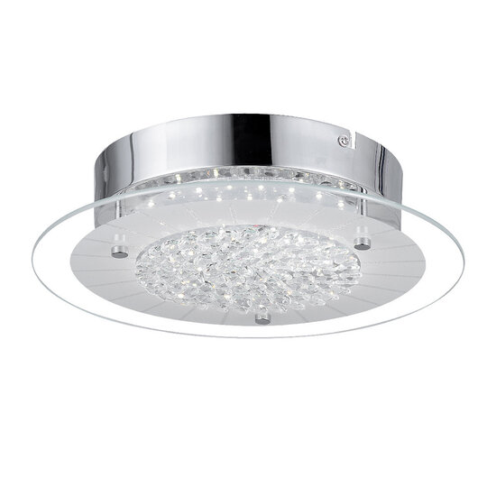 Fantasia Karal round ceiling lamp steel and glass, 18W LED, 1500 lumen, 3000K warm white