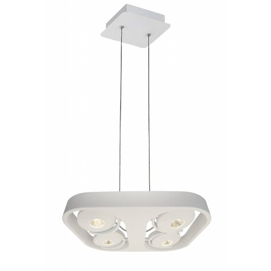 Fantasia Galaxy design hanglamp wit aluminium, 4x10W COB LED, 3000K, dimbaar en richtbaar