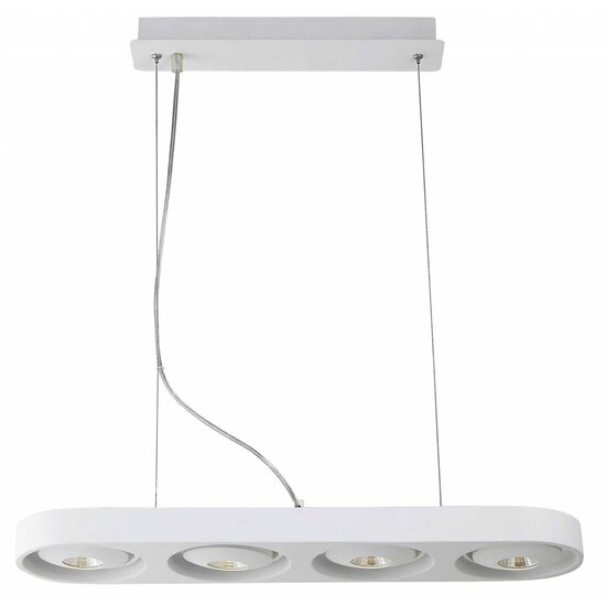Fantasia Galaxy lampara colgante de diseno alargada blanca de aluminio, 4x10W LED COB