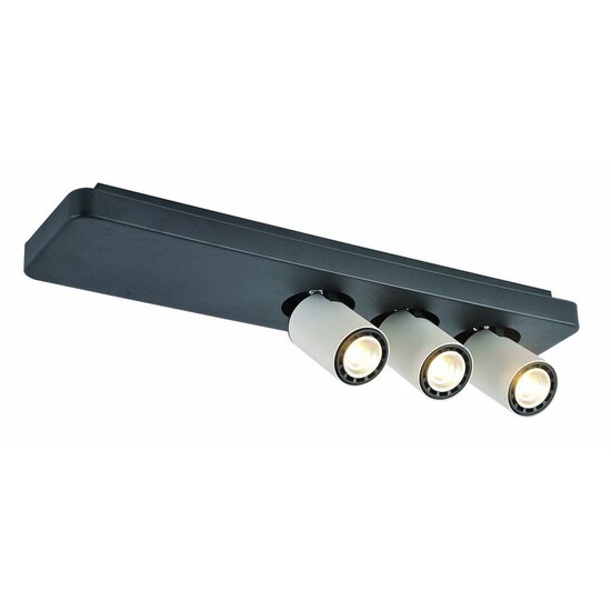 Fantasia Fantasia Nysit lámpara de techo, 3x GU10 4,5W LED regulable, orientable, 500x120x120mm, negro-blanco-negro