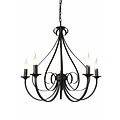 Fantasia Fantasia Marquis pendant lamp in antique black, steel and glass, 5x E14 (bulbs excl.), max. 40W per lamp, 72x63.5 cm