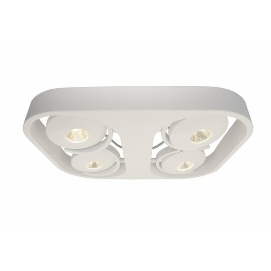 Fantasia Galaxy plafonnier blanc, design LED orientable, 4x10W COB, 3000K dimmable, 442x372x120mm