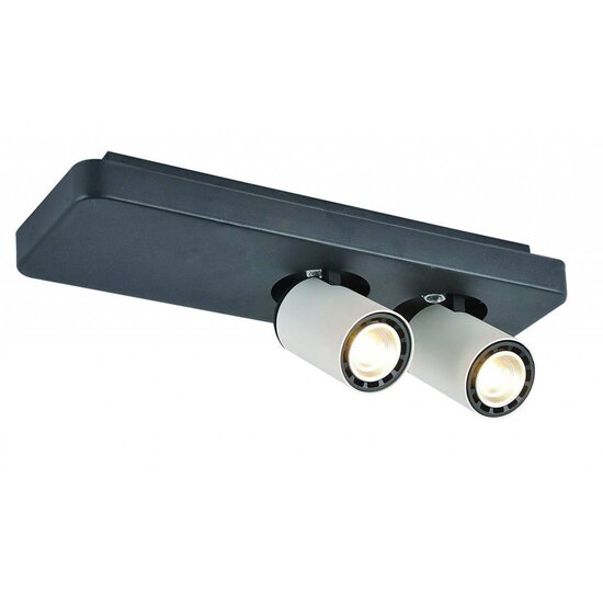 Fantasia Fantasia Nysit plafondlamp richtbaar zwart-wit-zwart, 2x GU10 LED 4,5W dimbaar, 350mm breed