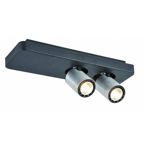 Fantasia Fantasia Nysit plafondlamp richtbaar zwart-wit-zwart, 2x GU10 LED 4,5W dimbaar, 350mm breed