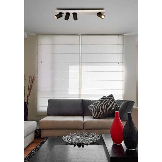 Fantasia Fantasia Nysit plafonnier 4 lumières orientable noir-blanc-noir, 4x GU10 LED 4,5W dimmable, 650mm
