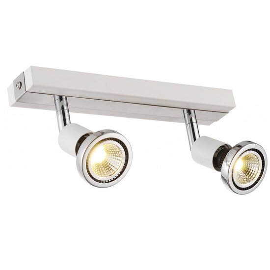 Fantasia Robus lámpara de techo orientable negro-cromo, 2x GU10 LED 5W, 3000K, 250mm largo