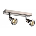 Fantasia Robus Deckenleuchte ausrichtbar schwarz-chrom, 2x GU10 LED 5W, 3000K, 250mm lang