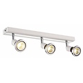 Fantasia Robus plafondlamp, 3x GU10 LED 5W (incl.), 3000K, 367 lumen, wit-chroom, 400x51x77mm