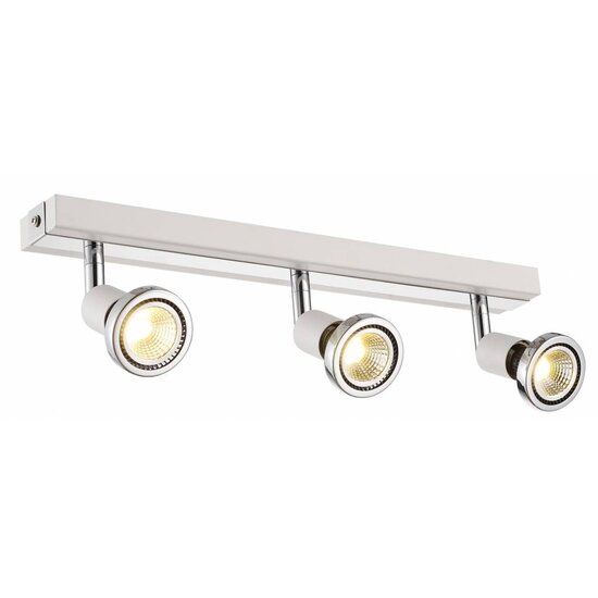Fantasia Robus lámpara de techo orientable negro-cromo, 3x GU10 LED 5W, 3000K, 400mm largo