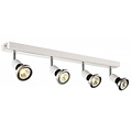 Fantasia Robus plafondlamp LED zwart-chroom, 4x GU10 5W (incl.), 3000K warm wit, 367 lumen, richtbaar, IP20, 550x51x77mm