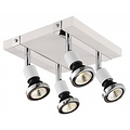 Fantasia Robus plafonnier carré orientable noir-chrome, 4x GU10 LED 5W, 3000K, 200x200mm