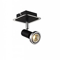 Fantasia Xzitbit plafonnier noir-chrome, orientable, GU10 LED 5W, 3000K, 367 lumens, Ø100 x H105mm