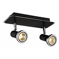 Fantasia Xzibit plafonnier orientable noir-chrome, 2x GU10 LED 5W, 3000K, 250mm de long