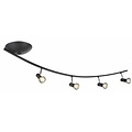 Fantasia Xzibit plafonnier arqué noir-chrome, 4x GU10 LED 5W, 3000K blanc chaud, IP20