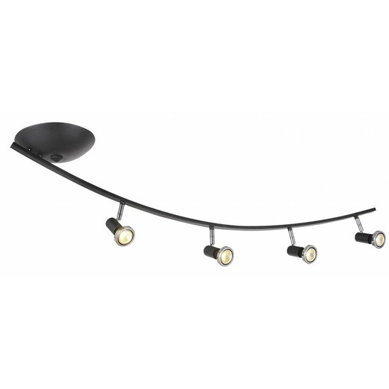 Fantasia Xzibit lámpara de techo arco, acero cepillado-cromo, 4x GU10 LED 5W incl., orientable, 1160 x 322 mm