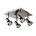 Fantasia Xzibit ceiling lamp square black-chrome, 4xGU10 LED 5W included, 250x250mm, adjustable, IP20