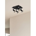 Fantasia Xzibit plafonnier carré noir-chrome, 4xGU10 LED 5W inclus, 250x250mm, orientable, IP20