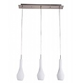 Fantasia Botelo hanging lamp with matte glass bottle shades in nickel/milky white, 3x E27 fitting, 600mm long, 1200mm high, IP20