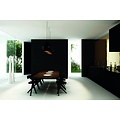 Fantasia KAYA pendant light in black-gold steel, conical shape, E27 socket (bulb not included), Ø250mm x 1200mm high, IP20