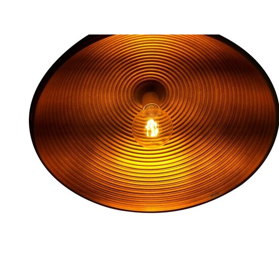 Fantasia Balin pendant lamp, round dome shape black with gold, 1x E27 fitting, 400mm diameter, steel