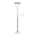 Fantasia Ceres Stehlampe mit Leselampe in weiß-chrom, dimmbare LED 30W + 6W, 3050 + 600 Lumen, 3000K warmweiß