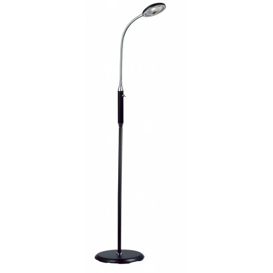 Fantasia Fantasia Safrane Stehlampe, weiß-chrom, biegsamer Arm, LED 5W, 400 Lumen, Höhe 1200-1400 mm