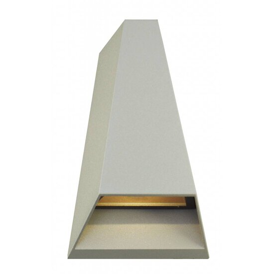 Fantasia Axo outdoor wall lamp, aluminum/glass, white, IP54, 2x3W LED, 3000K warm white, 320 lumens, 109x173x63mm