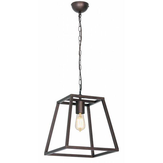 Suspension Fantasia Kago noire ou rouille, douille E27, 300mm de haut, acier, style rustique, ampoule non incluse