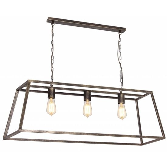 Fantasia Kago pendant lamp, black rural style, E27x3, 100 cm wide, steel, IP20, bulbs excl.