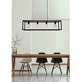 Suspension Fantasia Kago avec 4 douilles E27, acier vieux cuivre, ruggine et noir, 100 x 25 cm, câbles réglables