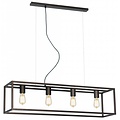 Fantasia Kago pendant lamp with 4 E27 sockets, steel in old copper, ruggine and black, 100 x 25 cm, adjustable cables