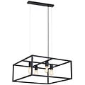 Fantasia Suspension carrée Fantasia Kago en acier noir, 600x600x250mm, 4x douille E27 (ampoule non incluse), IP20